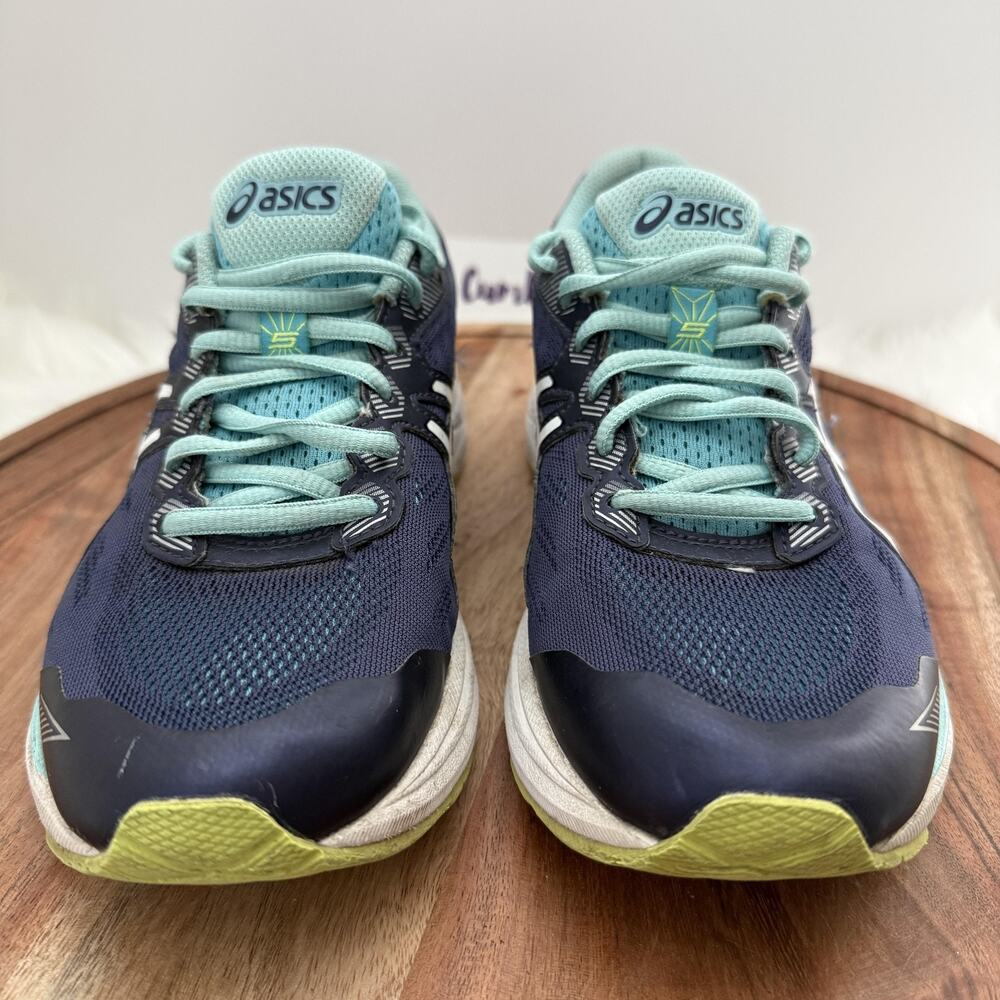 ASICS Running Shoes Womens Size‎ 7 Navy Teal Gel DuoMax AHAR Guidance Line T6A8N - Picture 2 of 16